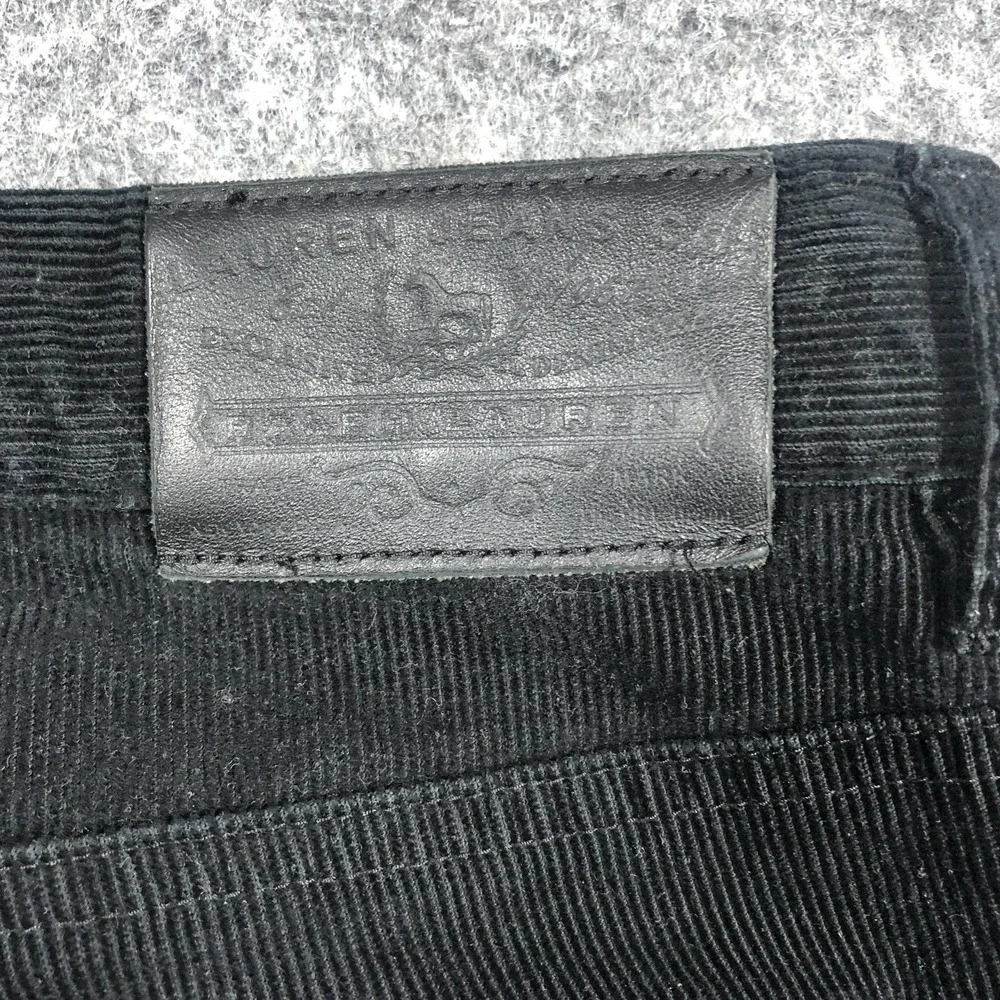 Lauren Jeans Co Corduroy Pants Womens 12 Black Straight Stretch Classic Casual